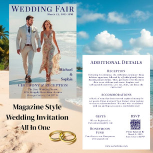 Magazine Cover Wedding on the Beach Invitation