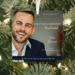 Magazine cover World’s Most Irresistible Husband Metal Tree Decoration<br><div class="desc">Celebrate your love with a unique and heartfelt keepsake! Our magazine cover-style ornament features the headline "World’s Most Irresistible Husband, " making it the perfect way to show appreciation for your husband, boyfriend, or partner. Fully customisable, this ornament lets you personalise the name, year, photos, and subtitles to suit your...</div>