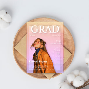 Magazine editorial Cover Graduation Invitation