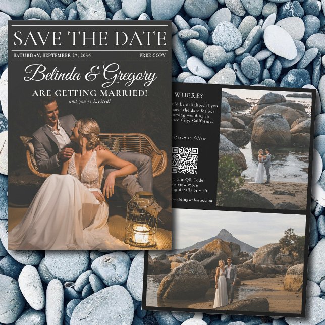 Magazine Editorial Newspaper Photos Wedding  Save The Date (Magazine Editorial Newspaper Photos Wedding Save The Date)