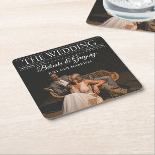 Magazine Editorial Newspaper Photos Wedding  Square Paper Coaster