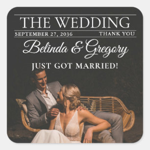 Magazine Editorial Newspaper Photos Wedding  Square Sticker