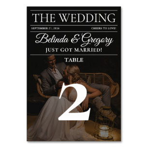 Magazine Editorial Newspaper Photos Wedding  Table Number