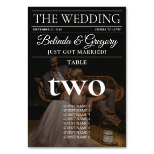 Magazine Editorial Newspaper Photos Wedding  Table Number
