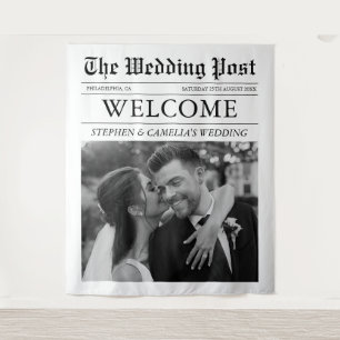 Magazine Editorial Newspaper Wedding Photo Tapestry