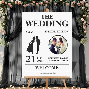 Magazine Editorial Style Wedding  Entrance Welcome Acrylic Sign