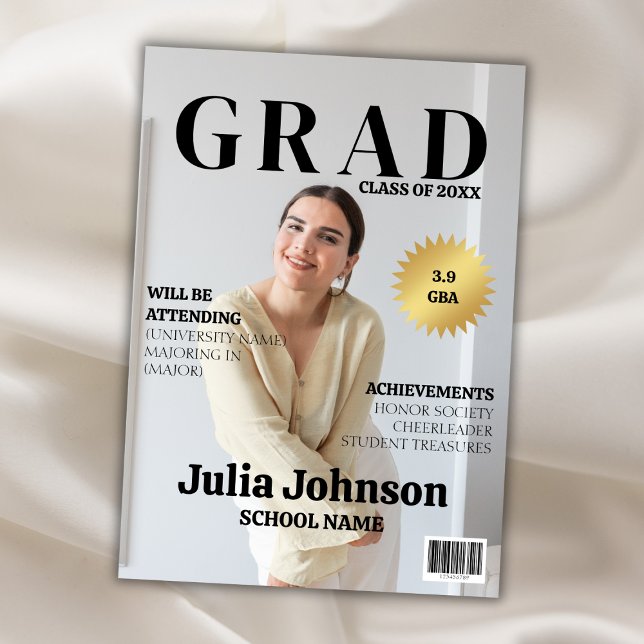 Magazine Modern Photo 2024 Graduate Graduation Announcement (Magazine Modern Photo 2024 Graduate Graduation Announcement)
