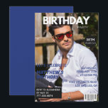 Magazine Navy blue Photo Funny 38th birthday Invitation<br><div class="desc">Magazine Navy blue Photo Funny 38th birthday Invitation</div>