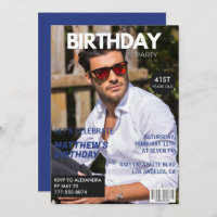 Magazine Navy blue Photo Funny 41st birthday