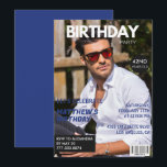 Magazine Navy blue Photo Funny 42nd birthday Invitation<br><div class="desc">Magazine Navy blue Photo Funny 42nd birthday Invitation</div>