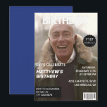 Magazine Navy blue Photo Funny 71st birthday Invitation<br><div class="desc">Magazine Navy blue Photo Funny 71st birthday Invitation</div>
