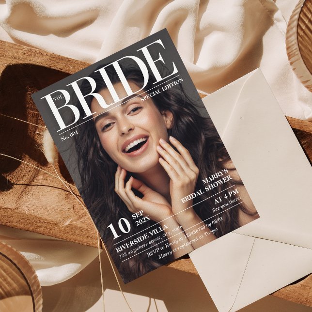 Magazine Newspaper Bridal Shower Photo Invitation (Creator Uploaded)