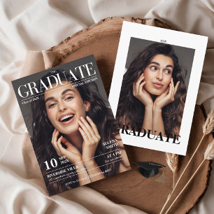 Magazine Newspaper Graduation Party Photo Invitation