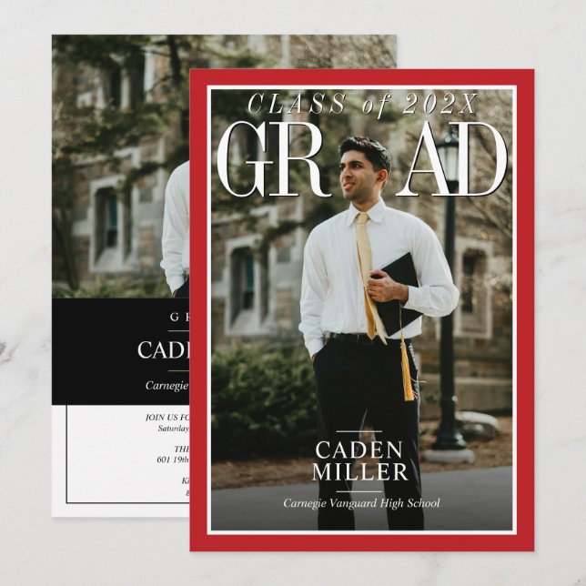 Magazine Newspaper Senior Graduation Invitation (Front/Back)