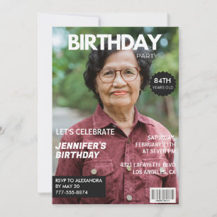 Magazine Photo 84th birthday invitations for her