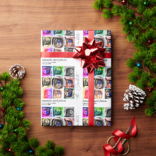 Magazine Pop Art Retro Diptych Graduation Photo  Wrapping Paper