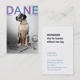 Magazine Style Great Dane  Business Card
