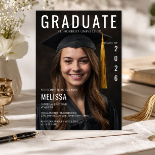 Magazine Style Photo Graduation Invite