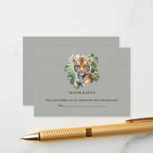 Magazine Style Wild Safari cute Tiger baby shower  Enclosure Card
