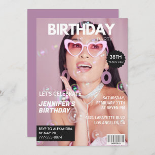  Magazine Stylish Photo 38th birthday invitations 