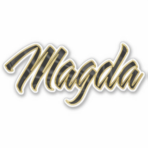 Magda black gold lettering sticker