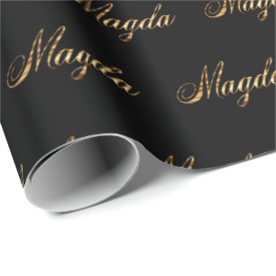 Magda gold Design Lettering Geschenkpapier Wrapping Paper