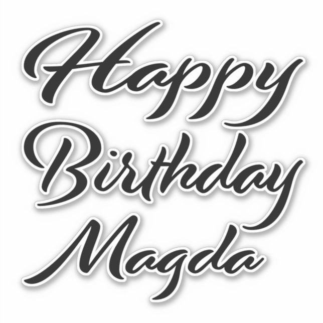 Magda name first name black Sticker birthday (Front)