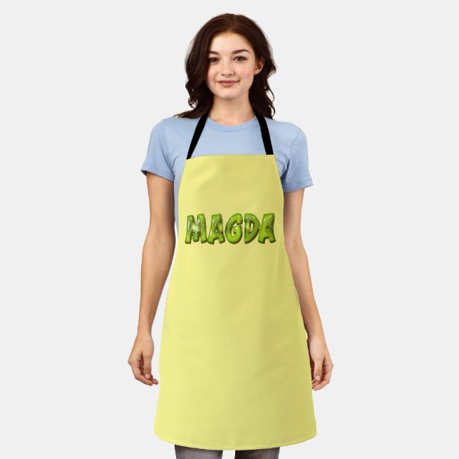 Magda Name Kiwi Design Kitchen Apron Apron (Worn)