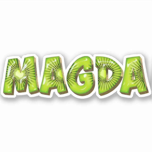 Magda Name Kiwi Design Sticker (Front)