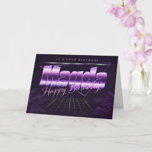 Magda Name Vorname lila retro Karte Geburtstag Card
