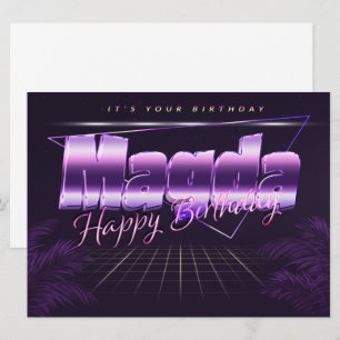 Magda Name Vorname lila retro Karte Geburtstag Card