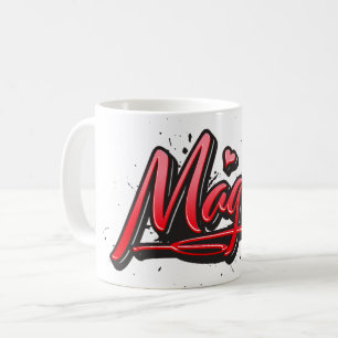 Magda red Heart Graffiti Tasse Kaffetasse Coffee Mug