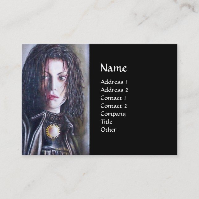 MAGDALEN black white brown yellow Business Card (Front)