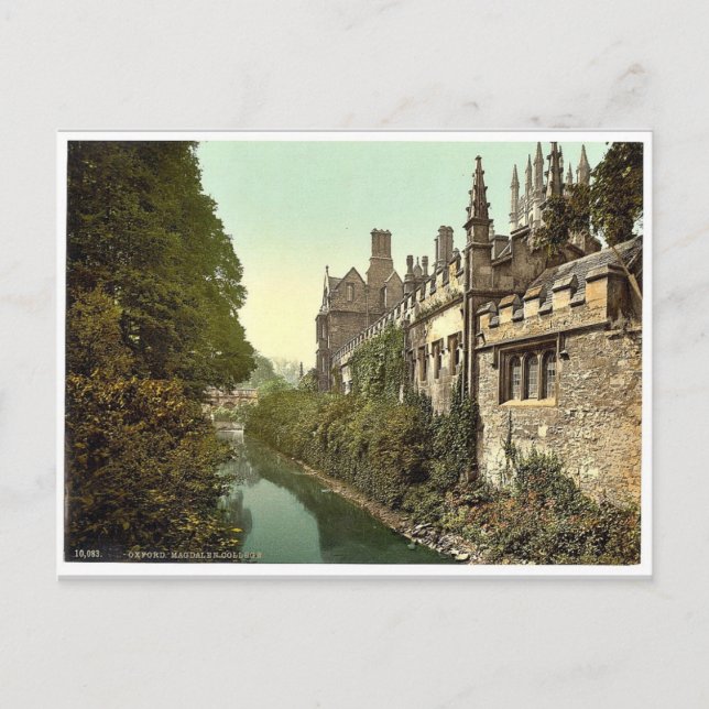 Magdalen College, from the river, Oxford, England Postcard (Front)