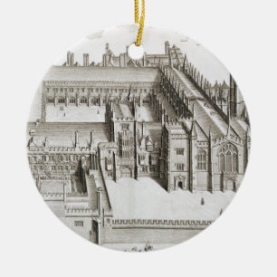 Magdalen College, Oxford, from 'Oxonia Illustrata' Ceramic Tree Decoration