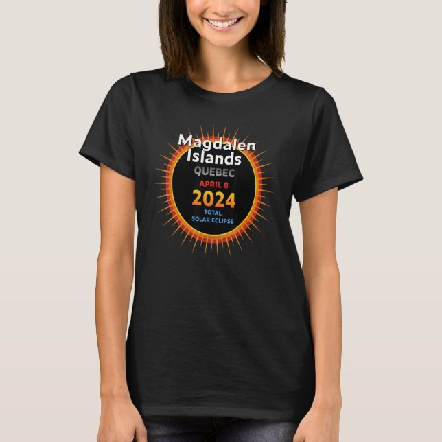 Magdalen Islands Quebec QC Total Solar Eclipse 202 T-Shirt (Front)