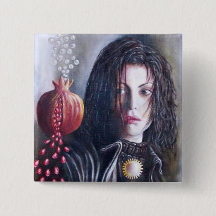 MAGDALENE AND POMEGRANATE 15 CM SQUARE BADGE