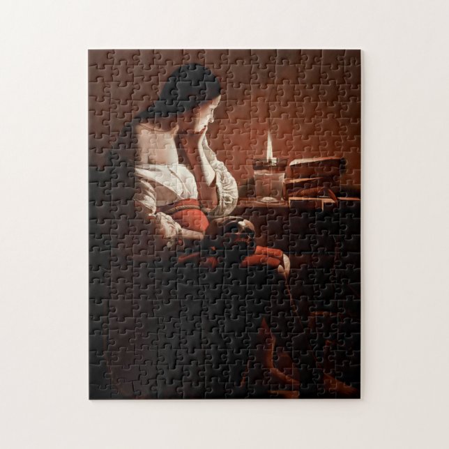 Magdalene with the Smoking Flame, La Tour Jigsaw Puzzle (Vertical)