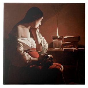 Magdalene with the Smoking Flame, La Tour Tile