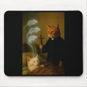 Mage Cat Meme Cat Exorcism Mouse Funny Fantasy Hum Mat