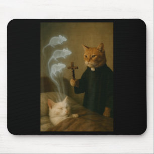 Mage Cat Meme Cat Exorcism Mouse Funny Fantasy Hum Mouse Mat