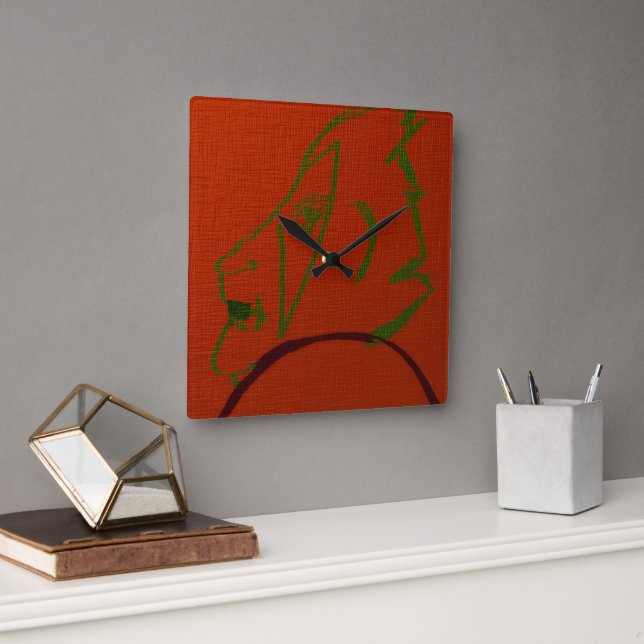 Mage Elder Character Art Square Wall Clock (Office)