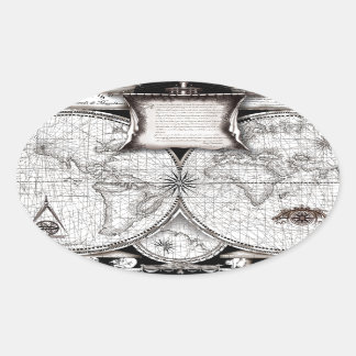 Magellan Map Oval Sticker