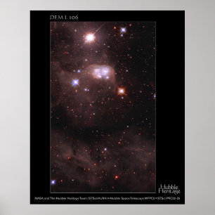 Magellanic Cloud DEM L 106 Hubble Telescope Poster
