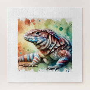 Magellanic lizard 070824AREF122 - Watercolor Jigsaw Puzzle