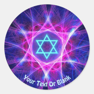 Magen Bet Fractal Classic Round Sticker