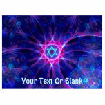 Magen Bet Fractal Photo Sculpture Magnet<br><div class="desc">A blue and purple,  fractal Star of David (Magen David). Add your own text.</div>