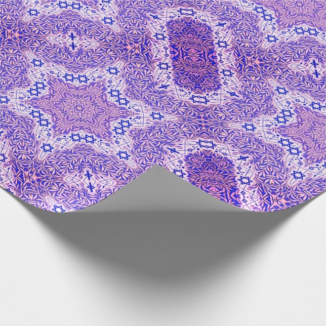 Magen David and Willow Leaf Wrapping Paper (Corner)
