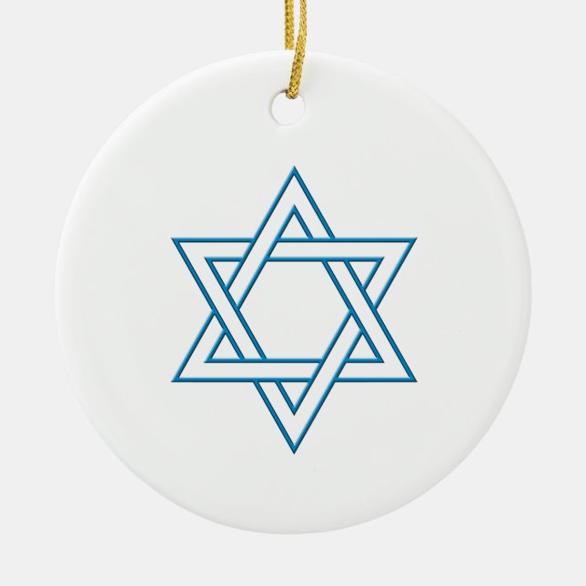 Magen David Ceramic Tree Decoration (Front)