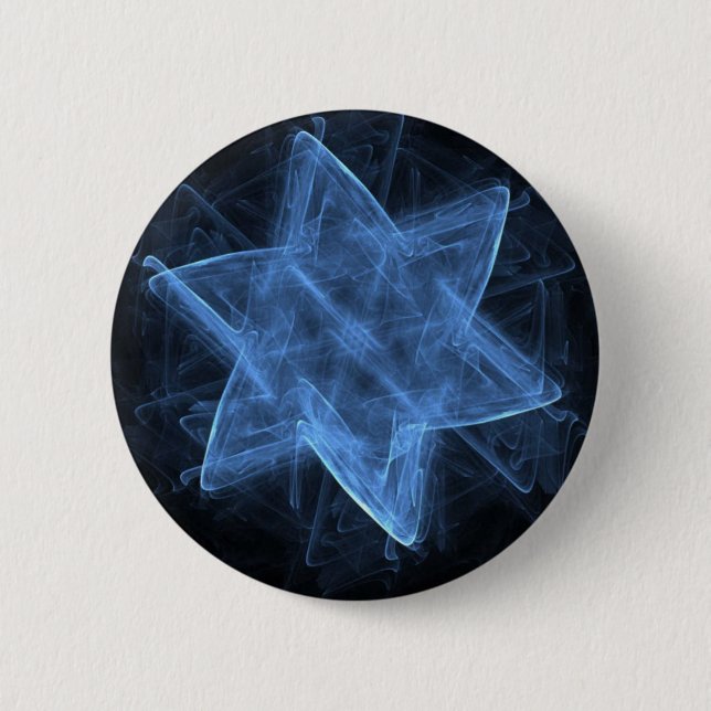 Magen David Fractal 6 Cm Round Badge (Front)